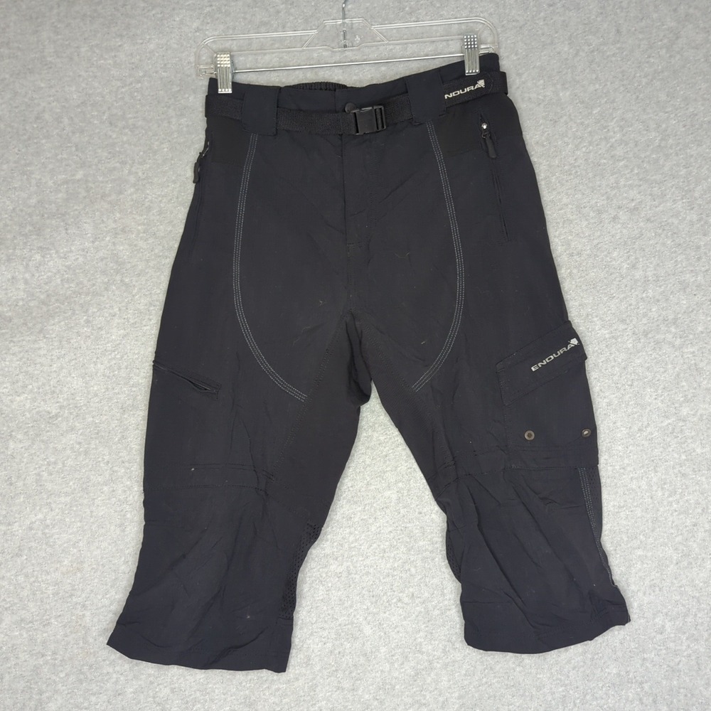 Endura Women's Cycling 3/4 Capri Pants Black‎ Nylon Outdoor Bike Apparel